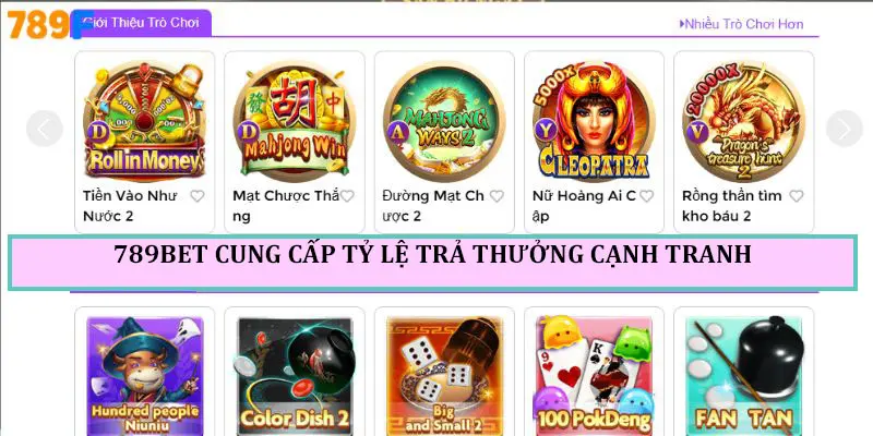 Cung cấp tỷ lệ trả thưởng vô cùng hấp dẫn